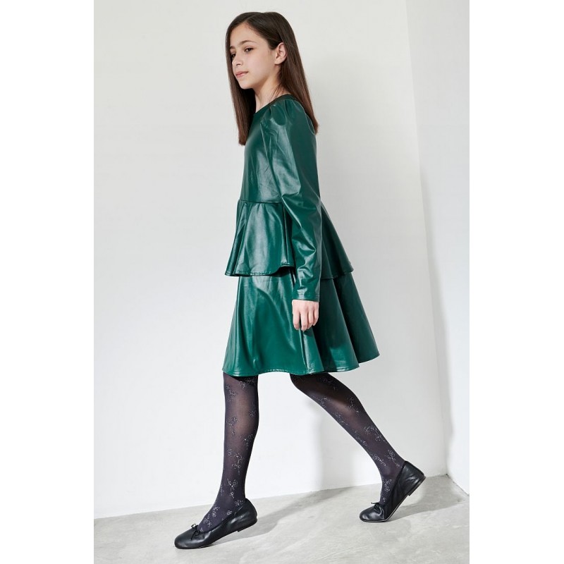 Ider Παιδικό Καλσόν 40Den Demi Αδιάφανο με Σχέδιο Στάμπα Ασημένια Glitter Λουλούδια