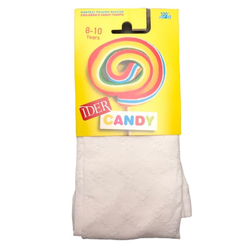 Ider - Candy Παιδικό Καλσόν Αδιάφανο Ελαστικό με Ρόμβους και Μαργαρίτες