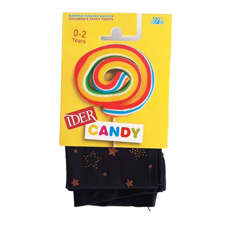 Ider Παιδικό Καλσόν 40 Den Αδιάφανο με Στάμπα Αστέρια Μπρονζέ