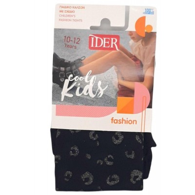 Ider - Παιδικό Καλσόν Αδιάφανο 40D με Σχέδιο Στάμπα Animal Γκρι Glitter