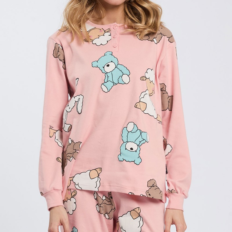 HAPPY PEOPLE - Γυναικεία Χειμερινή Πυτζάμα με Πατιλέτα και Σφικτήρα HAPPY BEAR