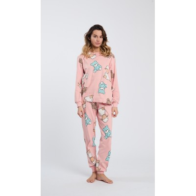 HAPPY PEOPLE - Γυναικεία Χειμερινή Πυτζάμα με Πατιλέτα και Σφικτήρα HAPPY BEAR