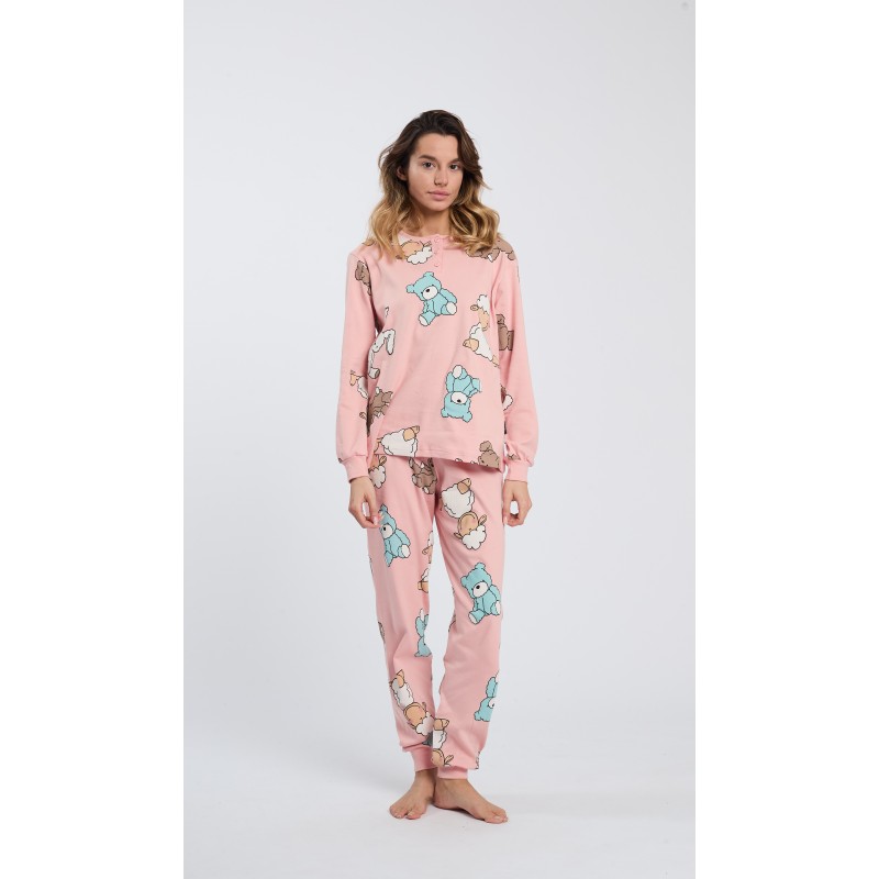 HAPPY PEOPLE - Γυναικεία Χειμερινή Πυτζάμα με Πατιλέτα και Σφικτήρα HAPPY BEAR