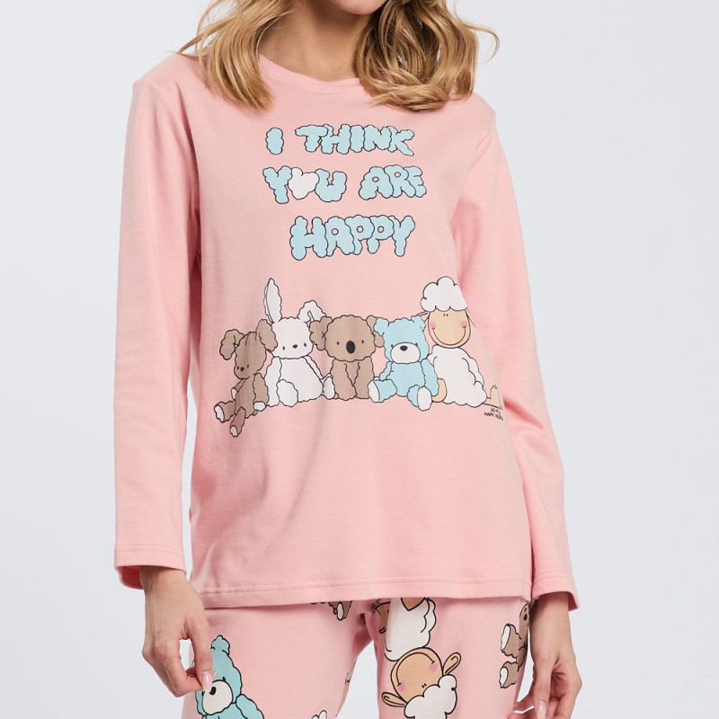 HAPPY PEOPLE - Γυναικεία Χειμερινή Πυτζάμα με Σφικτήρα HAPPY BEAR