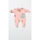 HAPPY PEOPLE - Βρεφικό Πυτζαμάκι για Κορίτσι με Κλειστό Πόδι HAPPY BEAR (1-12 Μηνών)
