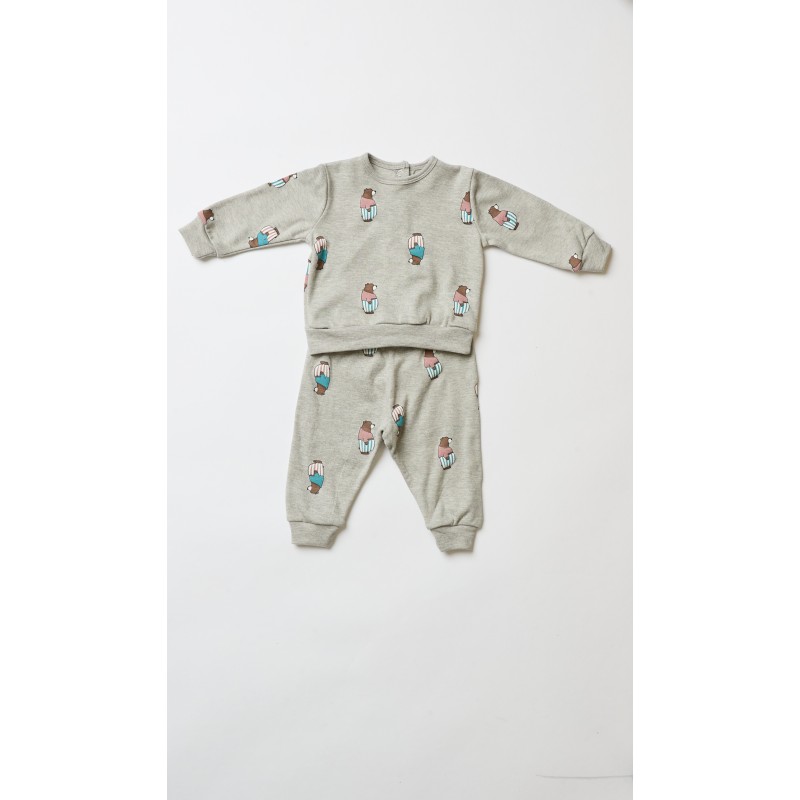 HAPPY PEOPLE - Βρεφικό Πυτζαμάκι για Αγόρι HAPPY BEAR (12-24 Μηνών)