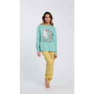 HAPPY PEOPLE - Γυναικεία Χειμερινή Πυτζάμα με Σφικτήρα IN BOCCA AL LUPO