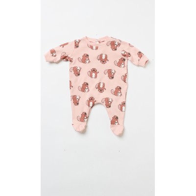 HAPPY PEOPLE - Βρεφικό Πυτζαμάκι για Κορίτσι με Κλειστό Πόδι SORRIDI (1-12 Μηνών)
