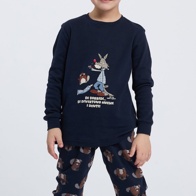 HAPPY PEOPLE - Παιδική Χειμερινή Πυτζάμα για Αγόρι με Σφικτήρα SORRIDI (2-8 ετών)