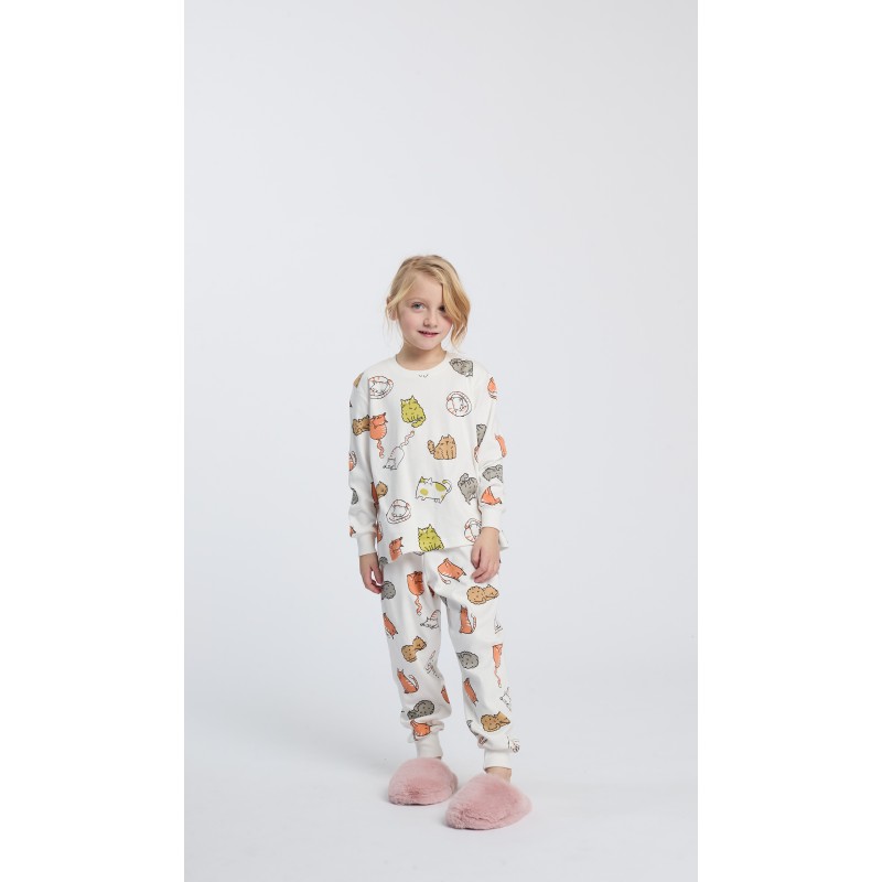 HAPPY PEOPLE - Παιδική Χειμερινή Πυτζάμα για Κορίτσι με Σφικτήρα SERATA GRATTINI (2-8 ετών)