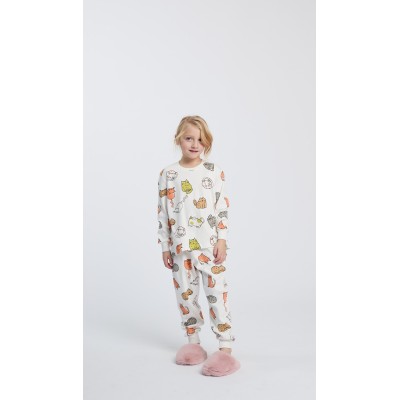 HAPPY PEOPLE - Παιδική Χειμερινή Πυτζάμα για Κορίτσι με Σφικτήρα SERATA GRATTINI (2-8 ετών)