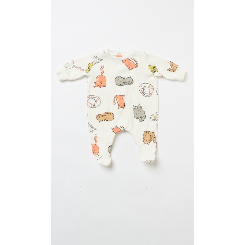 HAPPY PEOPLE - Βρεφικό Πυτζαμάκι για Κορίτσι με Κλειστό Πόδι SERATA GRATTINI (1-12 Μηνών)