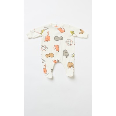 HAPPY PEOPLE - Βρεφικό Πυτζαμάκι για Κορίτσι με Κλειστό Πόδι SERATA GRATTINI (1-12 Μηνών)