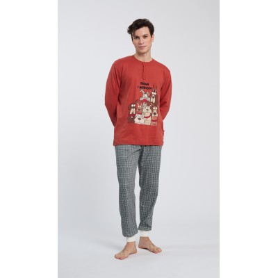 HAPPY PEOPLE - Ανδρική Χειμερινή Πυτζάμα με Πατιλέτα και Σφικτήρα INTRUSO