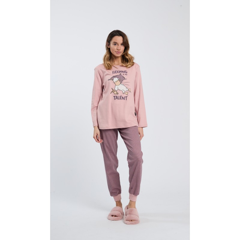 HAPPY PEOPLE - Γυναικεία Χειμερινή Πυτζάμα με Πατιλέτα και Σφικτήρα SLEEPING TALENT