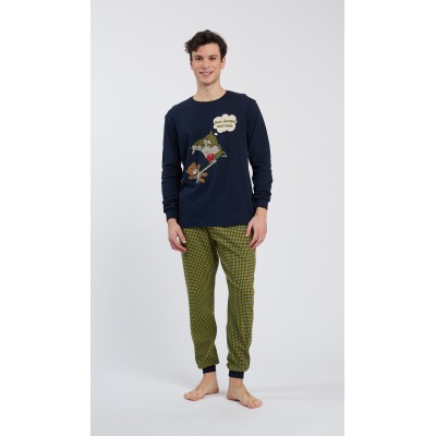 HAPPY PEOPLE - Ανδρική Χειμερινή Πυτζάμα με Σφικτήρα NON DORMO SOLO