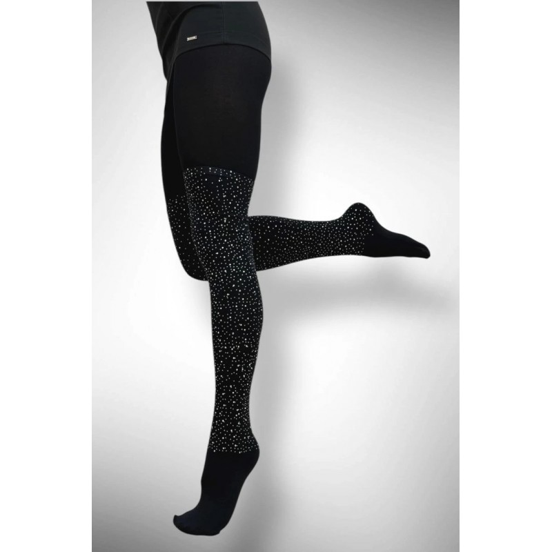 Ider - Γυναικείο Αδιάφανο Ελαστικό Καλσόν 80Den με Στρας ως Πάνω από το Γόνατο