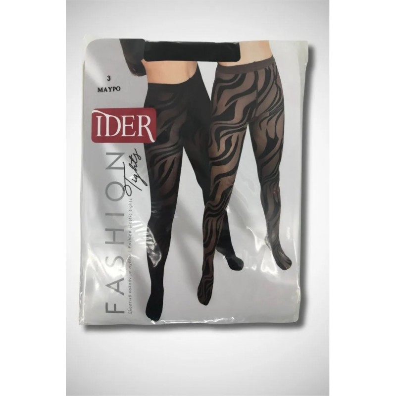 Ider - Γυναικείο Αδιάφανο Ελαστικό Καλσόν 50 Den με Σχέδιο Zebra