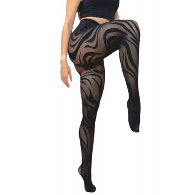 Ider - Γυναικείο Αδιάφανο Ελαστικό Καλσόν 50 Den με Σχέδιο Zebra