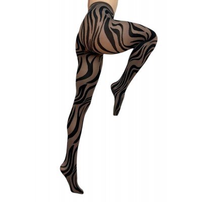 Ider - Γυναικείο Αδιάφανο Ελαστικό Καλσόν 50 Den με Σχέδιο Zebra