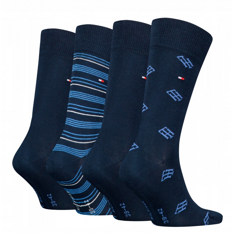 Tommy Hilfiger - Ανδρικές Κάλτσες TH Men Monogram Stripe Gift Box 4Pack