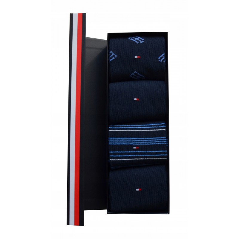 Tommy Hilfiger - Ανδρικές Κάλτσες TH Men Monogram Stripe Gift Box 4Pack