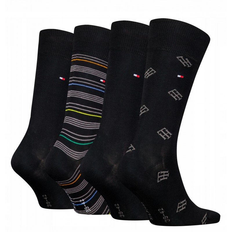 Tommy Hilfiger - Ανδρικές Κάλτσες TH Men Monogram Stripe Gift Box 4Pack