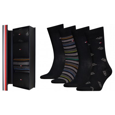 Tommy Hilfiger - Ανδρικές Κάλτσες TH Men Monogram Stripe Gift Box 4Pack