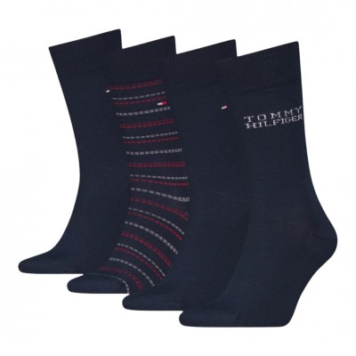 Tommy Hilfiger - Ανδρικές Κάλτσες TH Men Sock 4Pack Tin Gift Box Tommy Stripe