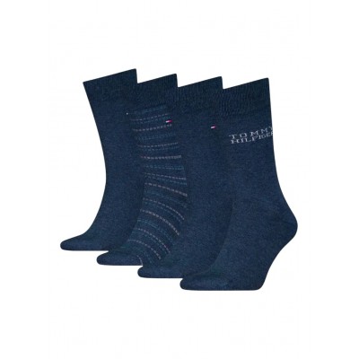 Tommy Hilfiger - Ανδρικές Κάλτσες TH Men Sock 4Pack Tin Gift Box Tommy Stripe