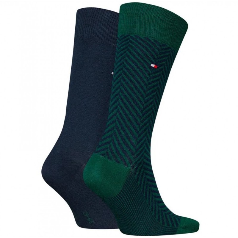 Tommy Hilfiger - Ανδρικές Κάλτσες TH Men Sock 2Pack Irregular Herringbone Stripe