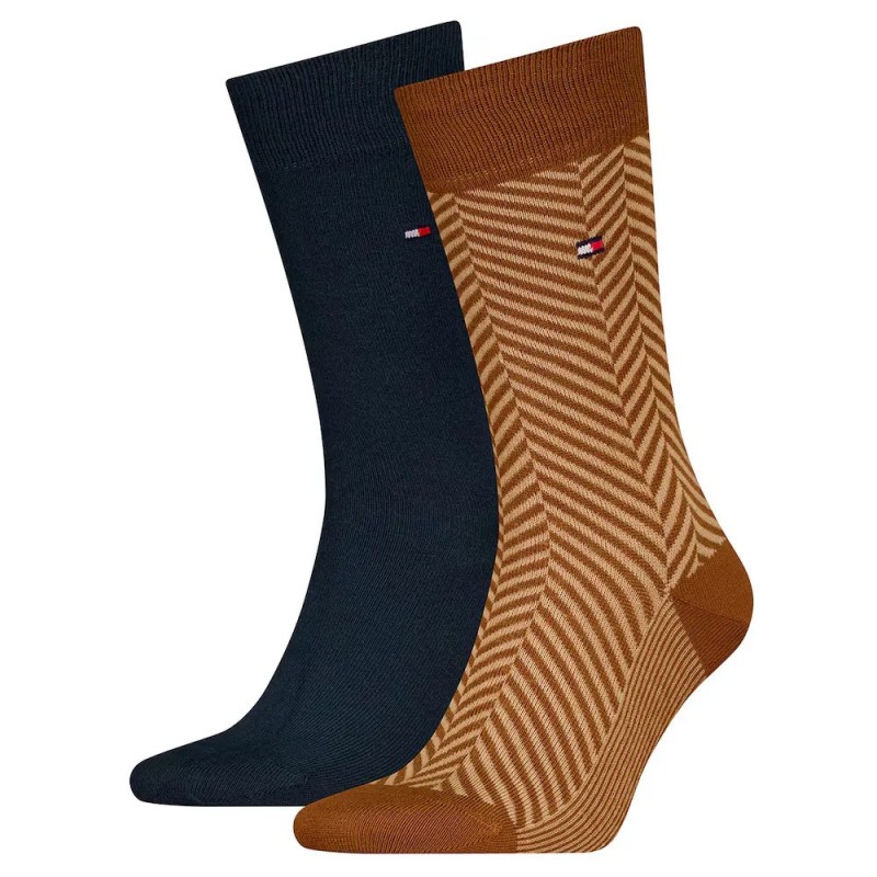 Tommy Hilfiger - Ανδρικές Κάλτσες TH Men Sock 2Pack Irregular Herringbone Stripe