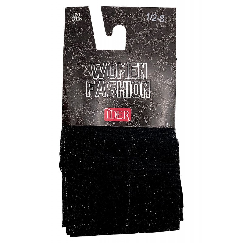 Ider - Γυναικείο Διάφανο Ελαστικό Καλσόν 20Den με Βελούδινη Αίσθηση και Ασημί Λούρεξ