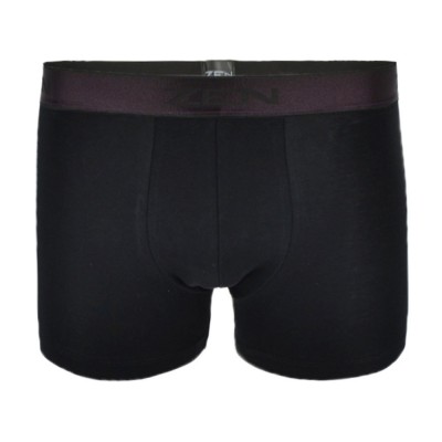 Zen Intimates - Ανδρικό Boxer Μαύρο με Μεταλιζέ Εξωτερικό Λάστιχο Μπορντό
