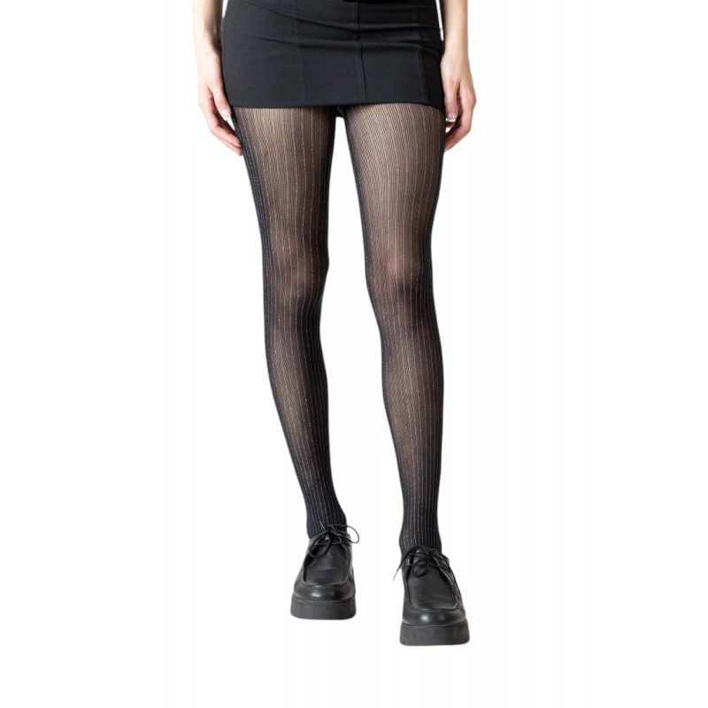 Ider - Γυναικείο Διχτυωτό Καλσόν 20Den με Σχέδιο Ασημί Λούρεξ Κάθετη Ρίγα