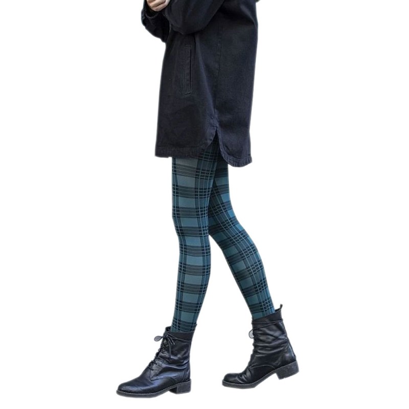 Ider - Γυναικείο Ελαστικό Καλσόν 40 Den - Με σχέδιο Μαύρα Καρό