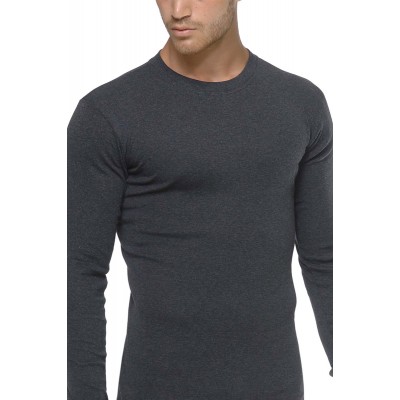 Helios Ανδρικό Φανελάκι Μακρυμάνικο Βαμβακερό - Ανθρακί