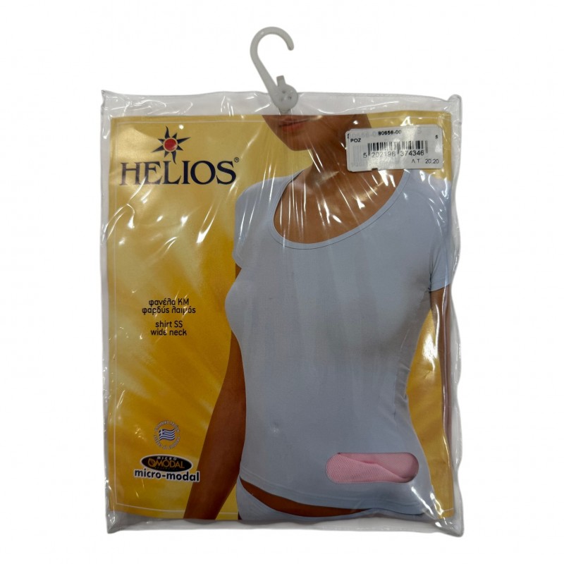 Helios Γυναικείο Φανελάκι Κοντομάνικο Ανοιχτός Λαιμός Micromodal