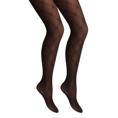 Linea D'oro - Καλσόν Lycra Ρόμβοι Ασύμετρο