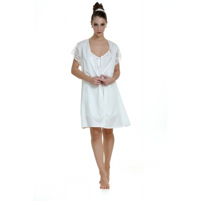 ZEN By Daisy - Γυναικείο Νυφικό Σετ με Νυχτικό και Ρόμπα Σατέν