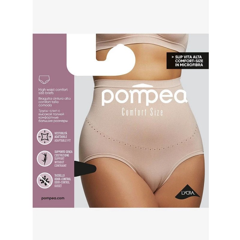 Pompea - Slip Vita Alta Comfort Size - Γυναικείο Λαστέξ Slip Ψηλόμεσο για Μεγάλα Μεγέθη