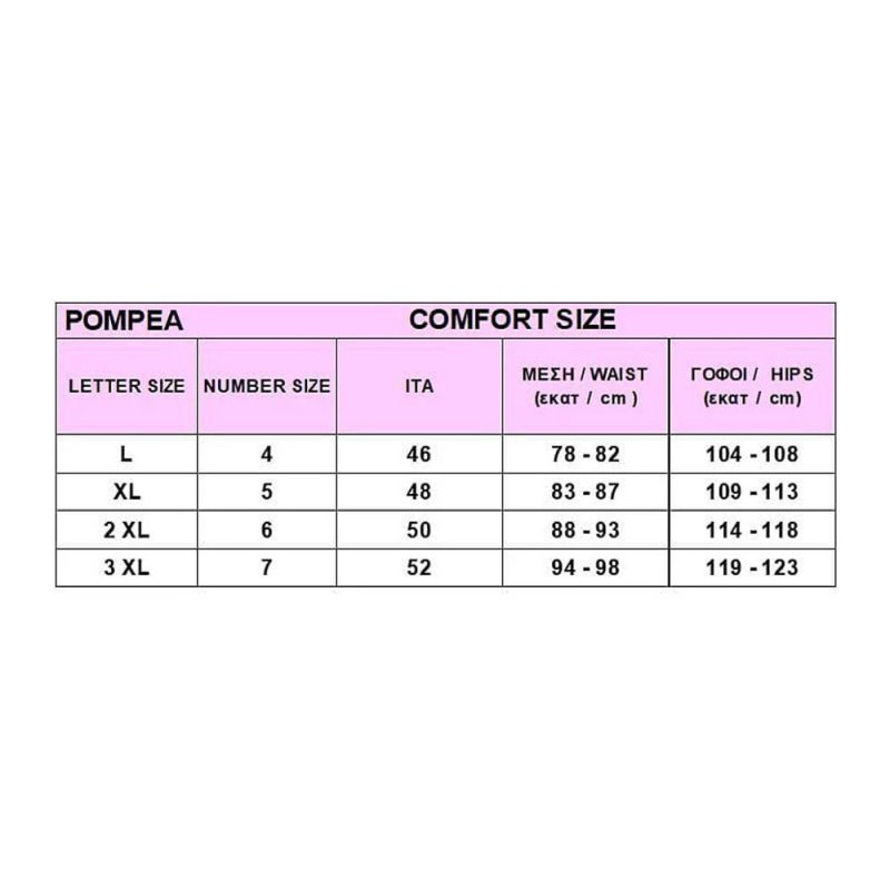 Pompea - Slip Vita Alta Comfort Size - Γυναικείο Λαστέξ Slip Ψηλόμεσο για Μεγάλα Μεγέθη