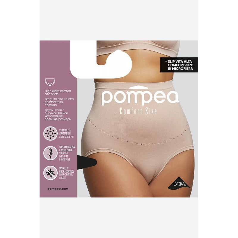 Pompea - Slip Vita Alta Comfort Size - Γυναικείο Λαστέξ Slip Ψηλόμεσο για Μεγάλα Μεγέθη