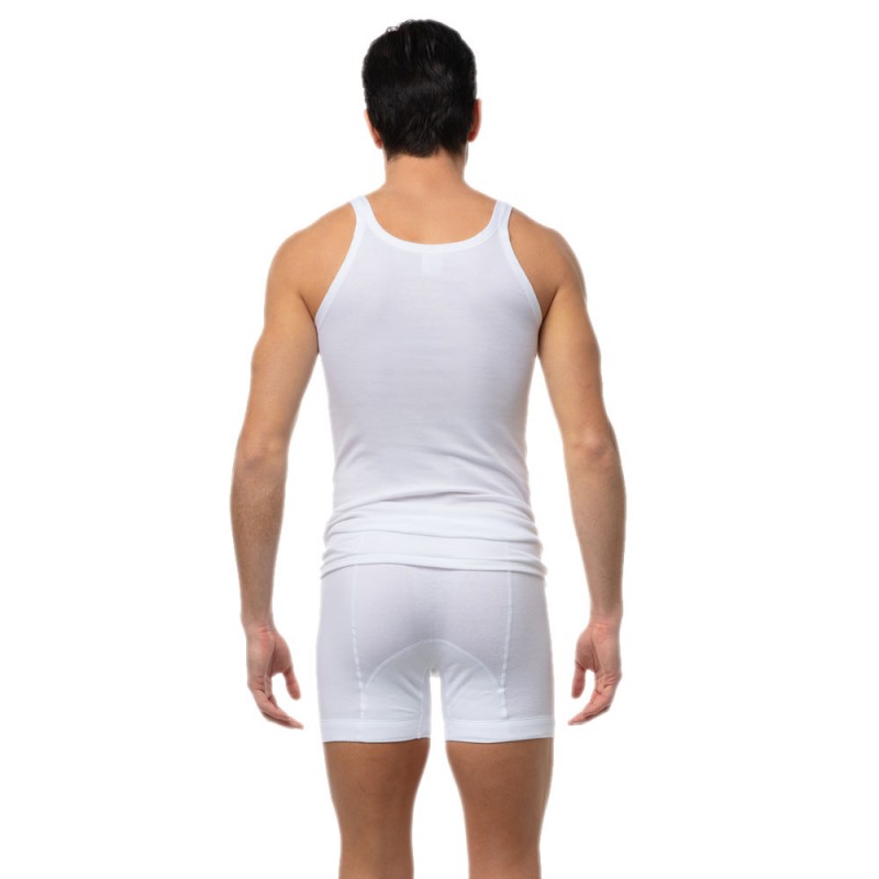 Minerva Classic Ανδρική Αμάνικη Φανέλα Rib 2x2 Ύφανση Ριγέ (Μέγεθος 2)