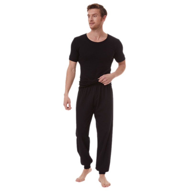 Minerva - Ανδρική Φανέλα Κοντομάνικη Rib Μάλλινη Merinos - (Extra Large)