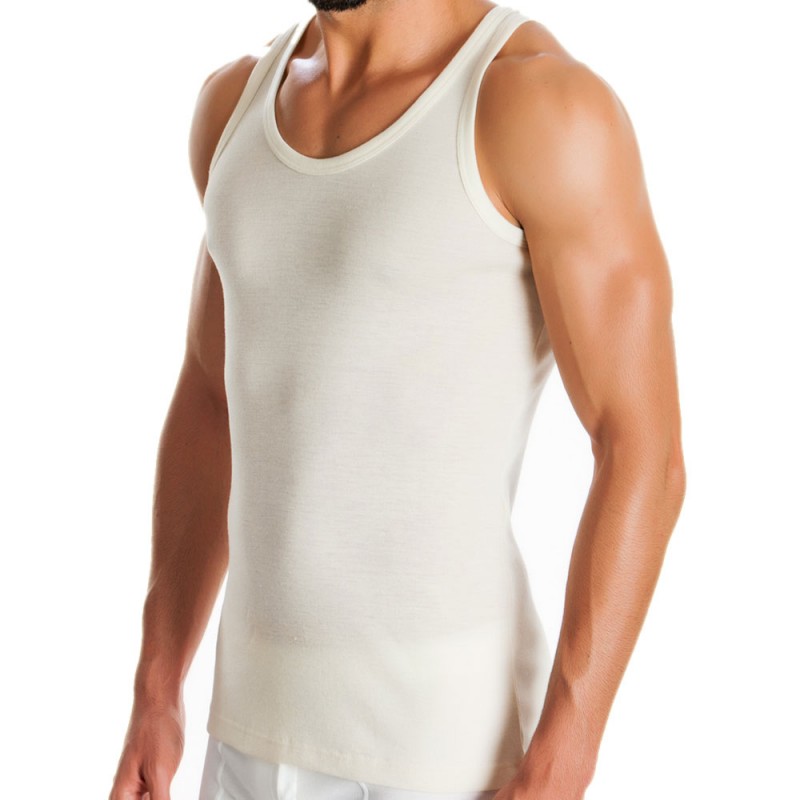 Minerva - Ανδρική Φανέλα Αμάνικη Rib Μάλλινη Merinos (Small)