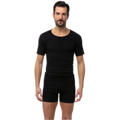 Minerva - Classic Ανδρική Κοντομάνικη Φανέλα Ανοιχτή Λαιμόκοψη 2τμχ (3-4)