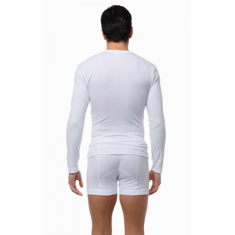 Minerva - Classic Ανδρική Μακρυμάνικη Φανέλα Κλειστή Λαιμόκοψη (Small)