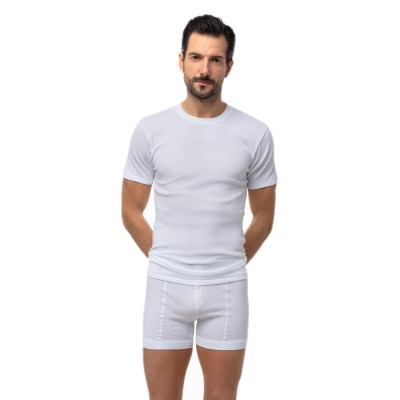 Minerva - Ανδρική Κοντομάνικη Φανέλα Κλειστή Λαιμόκοψη Σετ 2 τμχ. (Μέγεθος 5-6-7)