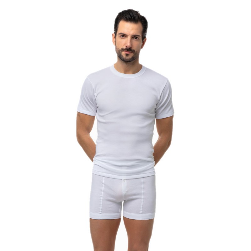 Minerva - Ανδρική Κοντομάνικη Φανέλα Κλειστή Λαιμόκοψη Σετ 2 τμχ. (Μέγεθος 5-6-7)